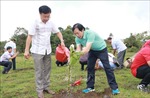 Hội Nhà báo Việt Nam tổ chức trồng cây xanh, tặng cờ Tổ quốc tại Bình Phước