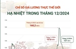 Chỉ số giá lương thực thế giới hạ nhiệt trong tháng 12/2024