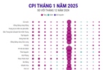 CPI tháng 1/2025 tăng 0,98%