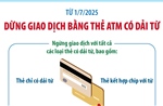 Từ 1/7/2025: Dừng giao dịch bằng thẻ ATM có dải từ