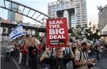 Israel: Nối lại biểu tình liên quan vấn đề con tin bị giam giữ ở Dải Gaza