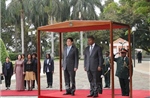 Lễ tiễn Chủ tịch nước Lương Cường và Phu nhân thăm cấp Nhà nước Angola
