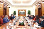 Thường trực Ban Bí thư Trần Cẩm Tú tiếp Phó Chủ tịch Đảng Xã hội Chủ nghĩa thống nhất Venezuela Jesús Faria