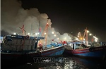Cháy tàu cá gây thiệt hại lớn cho ngư dân