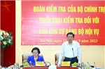 Kiểm tra công tác cán bộ đối với Ban Cán sự đảng Bộ Nội vụ