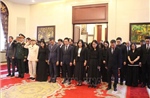 Tổ chức lễ viếng và mở sổ tang nguyên Chủ tịch nước Trần Đức Lương tại Trung Quốc
