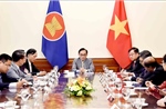 Bí thư Trung ương Đảng, Quyền Bộ trưởng Ngoại giao Lê Hoài Trung tiếp Đại sứ, Đại biện các nước ASEAN và Timor-Leste