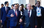 Thủ tướng Phạm Minh Chính và Tổng Thư ký Liên hợp quốc dự Họp báo Lễ mở ký Công ước Hà Nội
