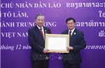 Tổng Bí thư Tô Lâm nhận Huân chương Vàng Quốc gia của Nhà nước Lào