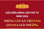 Giải Diên Hồng lần thứ tư năm 2026: Thông tấn xã Việt Nam giành 6 giải thưởng
