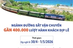 Ngành đường sắt vận chuyển gần 400.000 lượt hành khách dịp lễ