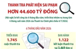 6 tháng đầu năm 2026: Thanh tra phát hiện vi phạm về kinh tế hơn 44.600 tỷ đồng