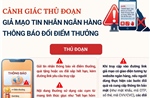 Cảnh báo thủ đoạn giả mạo tin nhắn ngân hàng thông báo đổi điểm thưởng