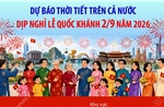 Dự báo thời tiết trên cả nước dịp nghỉ lễ Quốc khánh 2/9 năm 2026