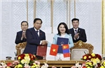 Chủ tịch Quốc hội Trần Thanh Mẫn và Chủ tịch Quốc hội Mông Cổ chứng kiến Lễ ký kết văn kiện hợp tác