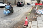 Thi công đào xới đường dọc sông Tô Lịch, hoàn trả mặt đường cẩu thả