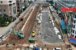 Toàn cảnh đường Vành đai 2,5 đoạn Cầu Giấy thi công theo lệnh khẩn cấp