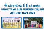 Bốn tập thể và 11 cá nhân được trao Giải thưởng Phụ nữ Việt Nam 