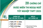 20 chứng chỉ được miễn thi Ngoại ngữ tốt nghiệp THPT 2025