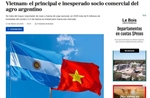 Báo Argentina nhận định Việt Nam đối tác thương mại nông nghiệp chủ chốt