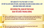 Kết luận 177-KL/TW: Các nhiệm vụ của Ban Tổ chức Trung ương