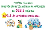 7 tháng năm 2025: Đầu tư của Việt Nam ra nước ngoài đạt 528,5 triệu USD
