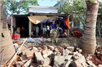 Tịnh Khê (Quảng Ngãi) bắt tay dựng lại nhà cửa cho dân sau bão