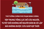 Thủ tướng: Tập trung tổng lực để cứu người, tuyệt đối không để người dân bị cô lập mà không được cứu giúp kịp thời