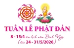 Tuần lễ Phật đản diễn ra từ 24 - 31/5/2026