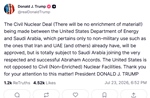 Tổng thống Trump ra điều kiện mới cho thỏa thuận hạt nhân vừa ký với Saudi Arabia