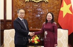 Quyền Chủ tịch nước Võ Thị Ánh Xuân tiếp Đại sứ Nhật Bản chào từ biệt