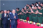 Tổng Bí thư Tô Lâm dự giao lưu nghệ thuật &#39;Khắc ghi lời Bác - vang nhịp quân hành&#39;