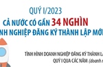 Quý I/2023, cả nước có gần 34.000 doanh nghiệp đăng ký thành lập mới