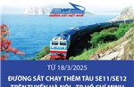 Từ 18/3/2025: Đường sắt chạy thêm tàu SE11/SE12 trên tuyến Hà Nội - TP Hồ Chí Minh