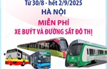 Hà Nội miễn phí xe buýt và đường sắt đô thị từ 30/8 đến hết 2/9/2025