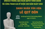 UNESCO thông qua nghị quyết vinh danh Danh nhân văn hóa Lê Quý Đôn