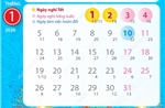 Bốn ngày nghỉ dịp Tết Dương lịch 2026