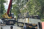 Lật xe tải ở chân đèo Violak khiến 2 người tử vong và 1 người bị thương