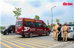 Cảnh sát giao thông Hà Nội xử phạt hàng trăm xe vận tải khách vi phạm luật giao thông