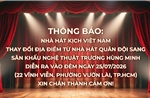 Thông báo thay đổi địa điểm tổ chức biểu diễn vở kịch ‘Ngược chiều bình an’ tại TP Hồ Chí Minh