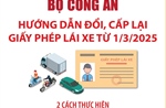 Bộ Công an hướng dẫn đổi, cấp lại giấy phép lái xe từ 1/3/2025