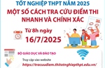 Một số cách tra cứu điểm thi tốt nghiệp THPT năm 2025 nhanh và chính xác từ 8h ngày 16/7/2025