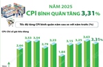 CPI bình quân năm 2025 tăng 3,31%