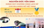 Nguyễn Đức Yến Sinh giành Huy chương Vàng lịch sử cho Billiards nữ Việt Nam