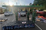 Bắt giữ đối tượng vận chuyển trái phép lượng lớn bình khí cười tại khu vực biên giới