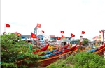 Ngư dân biển đồng loạt treo cờ Tổ quốc trên tàu cá dịp Quốc khánh 2/9