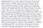Tổng thống Mỹ Donald Trump ra ‘tối hậu thư’ về xung đột Ukraine cho toàn bộ NATO