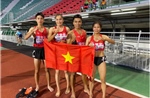 Đội điền kinh tiếp sức 4x400m hỗn hợp của Việt Nam giành HCĐ châu Á 