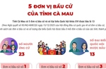 5 đơn vị bầu cử của tỉnh Cà Mau