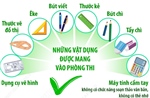 Những vật dụng được phép và không được phép mang vào phòng thi